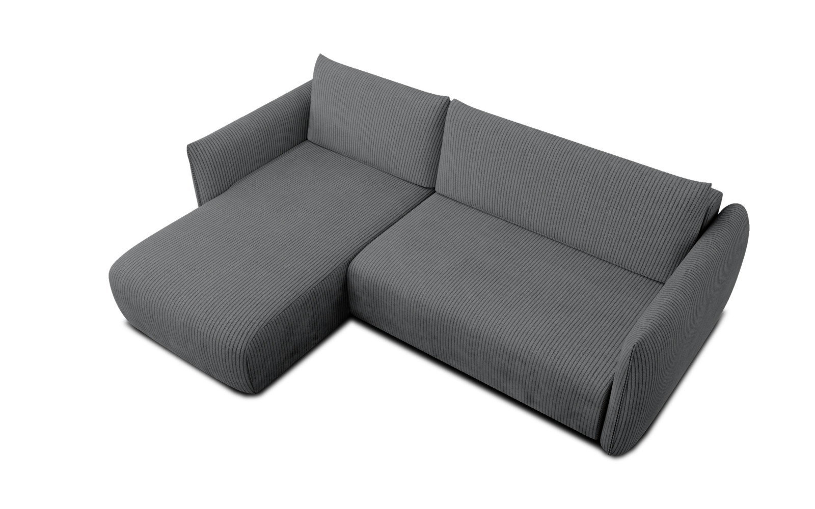 TAUER Ecksofa 3-Sitzer rechts, dunkelgrau
