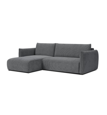 TAUER Ecksofa 3-Sitzer rechts, dunkelgrau