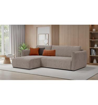 TAUER Ecksofa 3-Sitzer rechts, taupe
