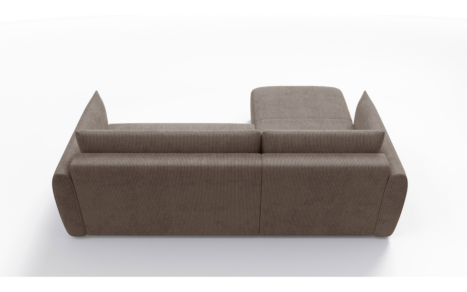 TAUER Ecksofa 3-Sitzer rechts, taupe