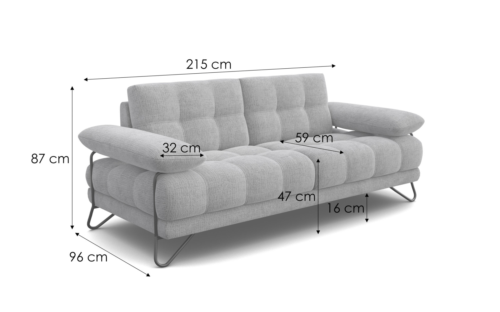 BUBBARA 2,5-Sitzer-Sofa, rostrot