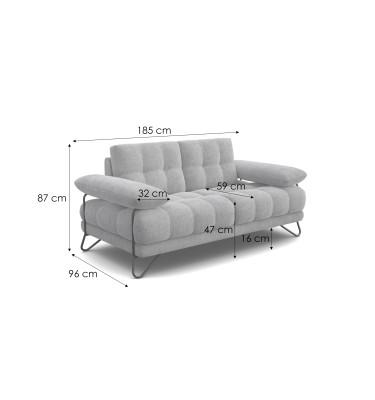 BUBBARA 2-Sitzer-Sofa, creme