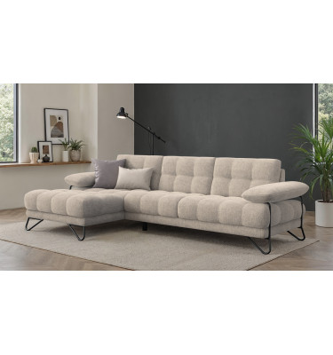 BUBBARA Ecksofa 4-Sitzer links, beige