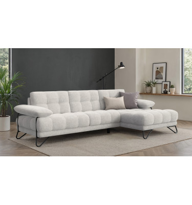 BUBBARA Ecksofa 4-Sitzer rechts, creme