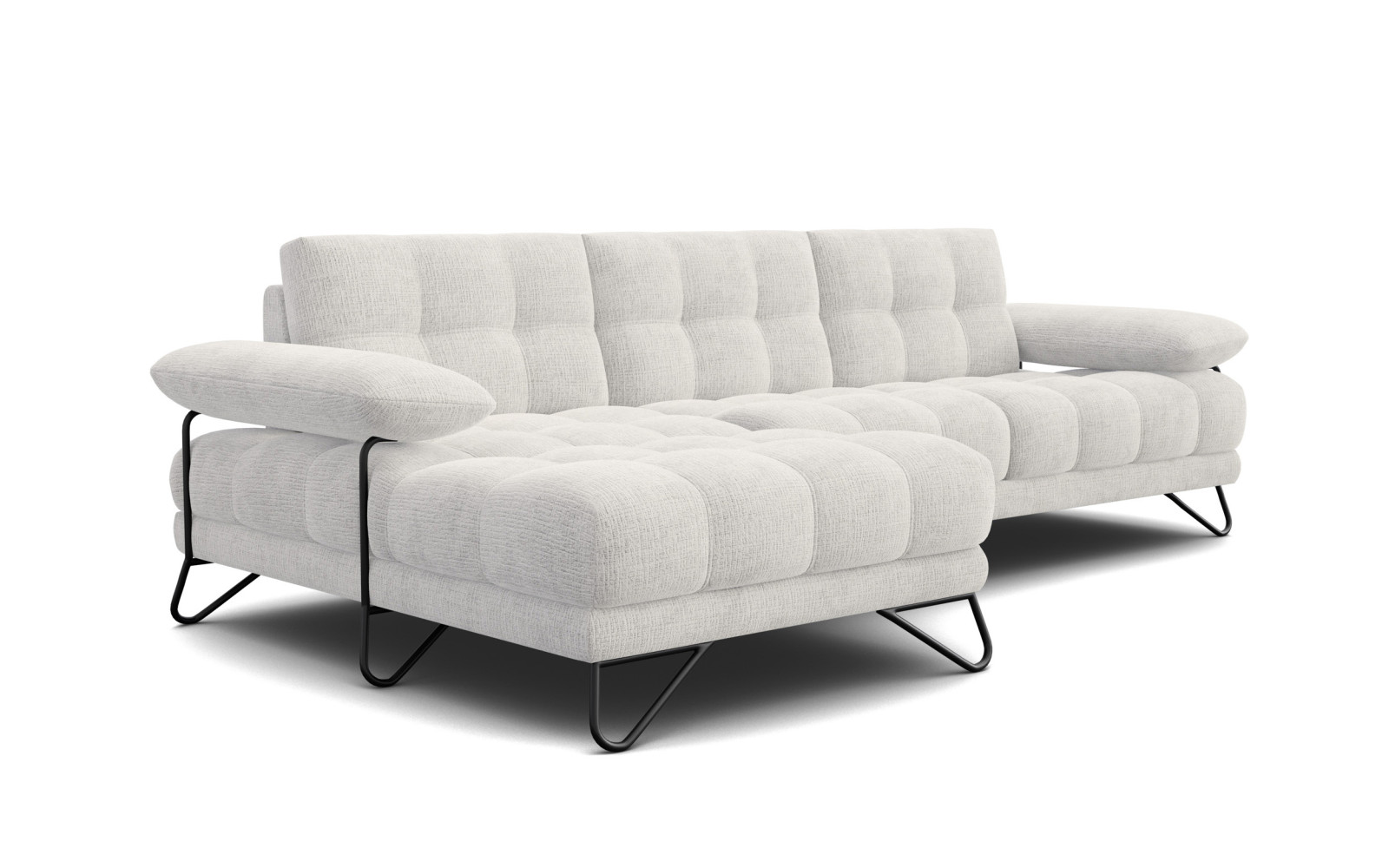 BUBBARA Ecksofa 4-Sitzer links, creme