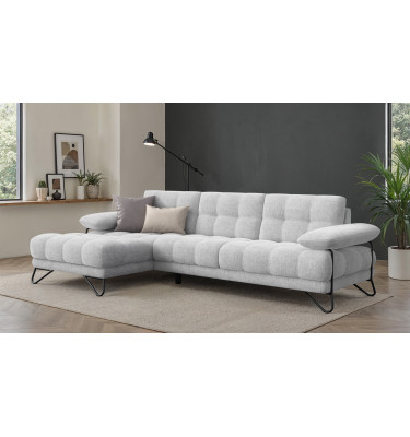 BUBBARA Ecksofa 4-Sitzer links, hellgrau