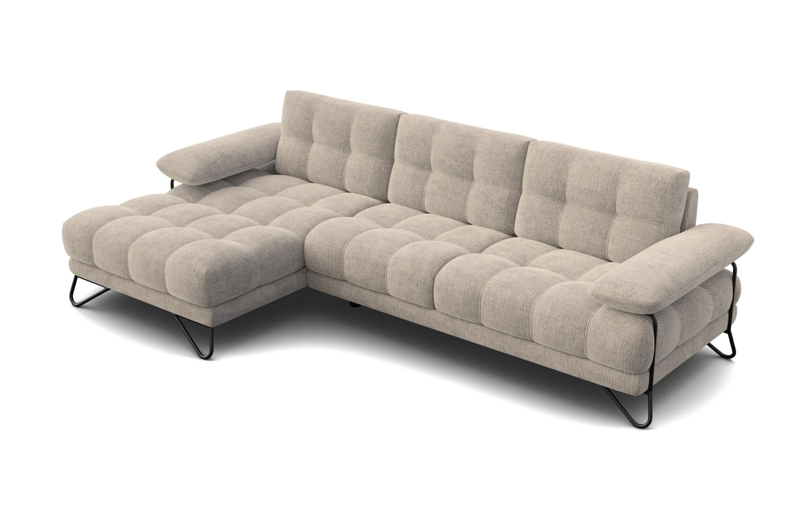 BUBBARA Ecksofa 4-Sitzer links, beige