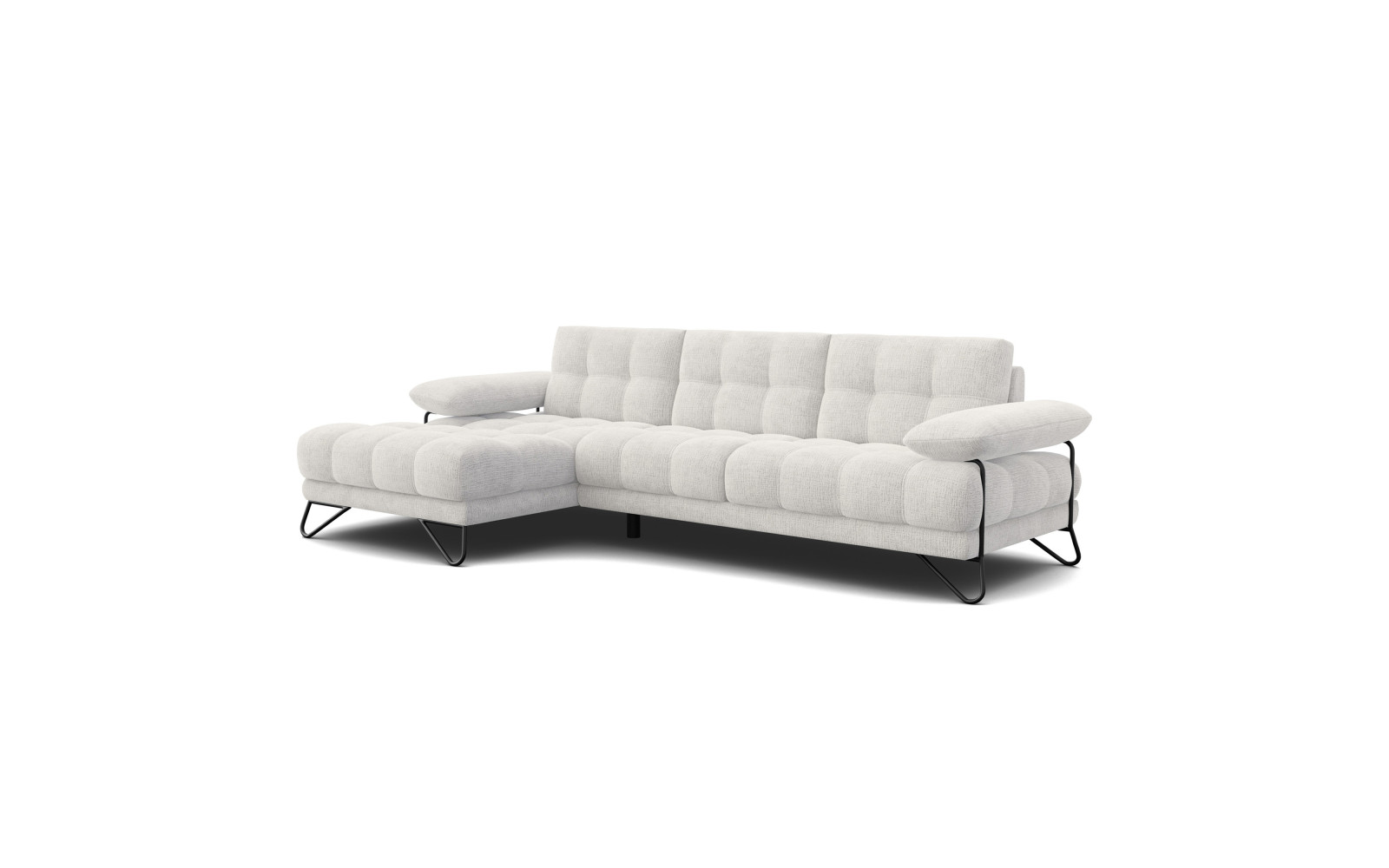 BUBBARA Ecksofa 4-Sitzer links, creme
