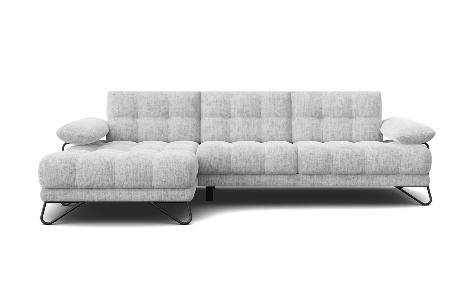 BUBBARA Ecksofa 4-Sitzer links, hellgrau