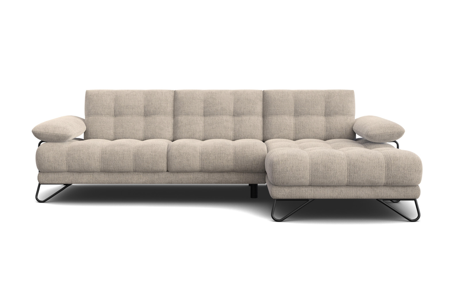 BUBBARA Ecksofa 4-Sitzer rechts, beige