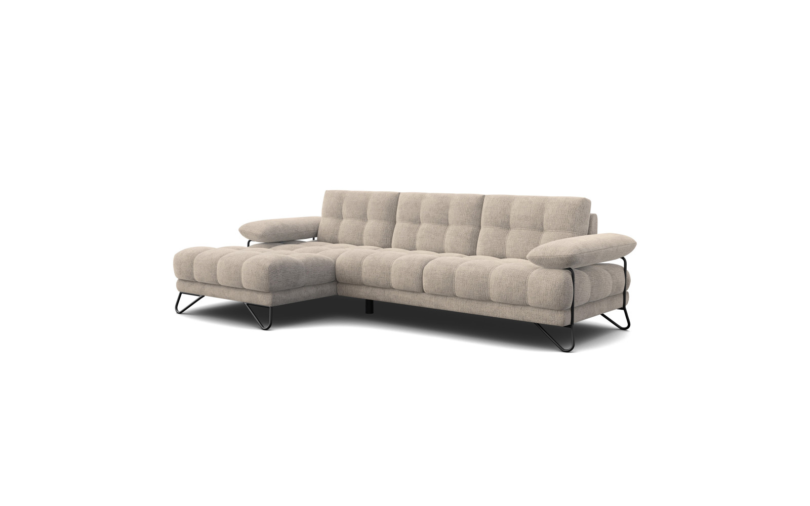 BUBBARA Ecksofa 4-Sitzer links, beige