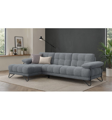 BUBBARA Ecksofa 4-Sitzer links, dunkelgrau