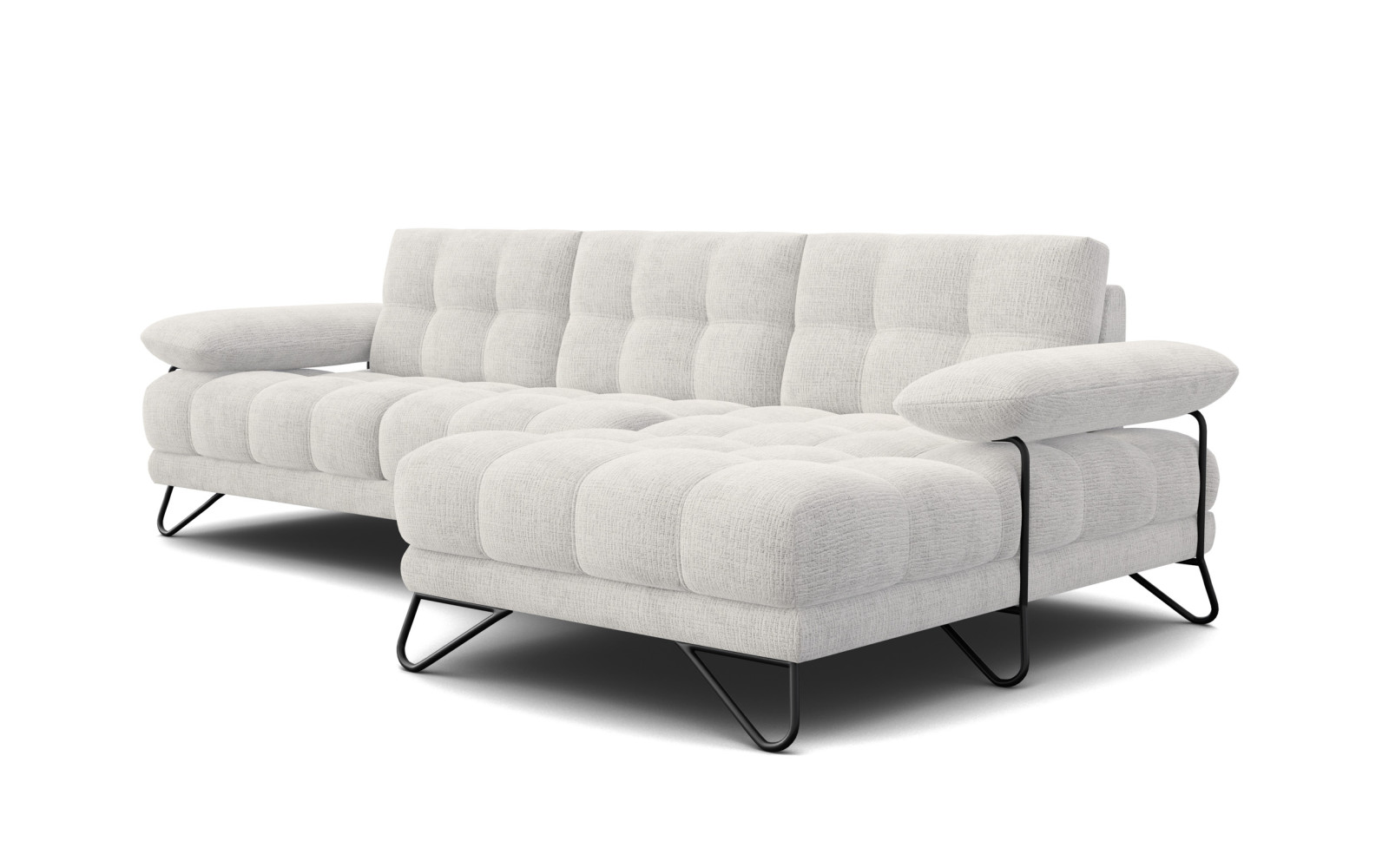 BUBBARA Ecksofa 4-Sitzer rechts, creme
