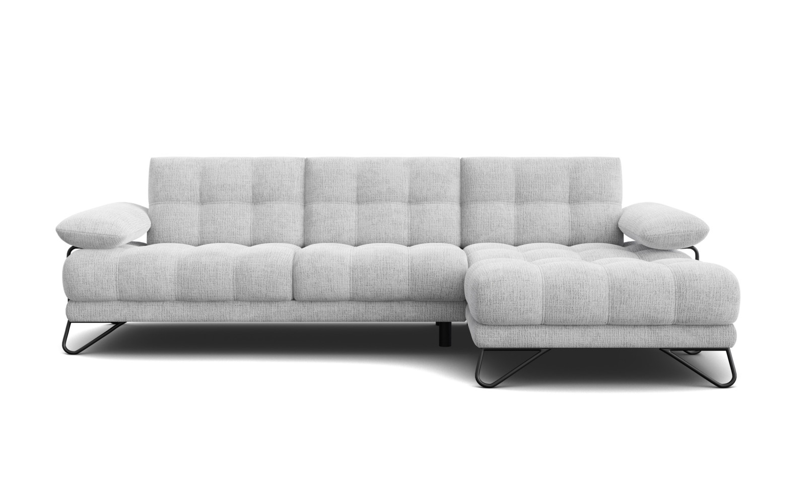 BUBBARA Ecksofa 4-Sitzer rechts, hellgrau