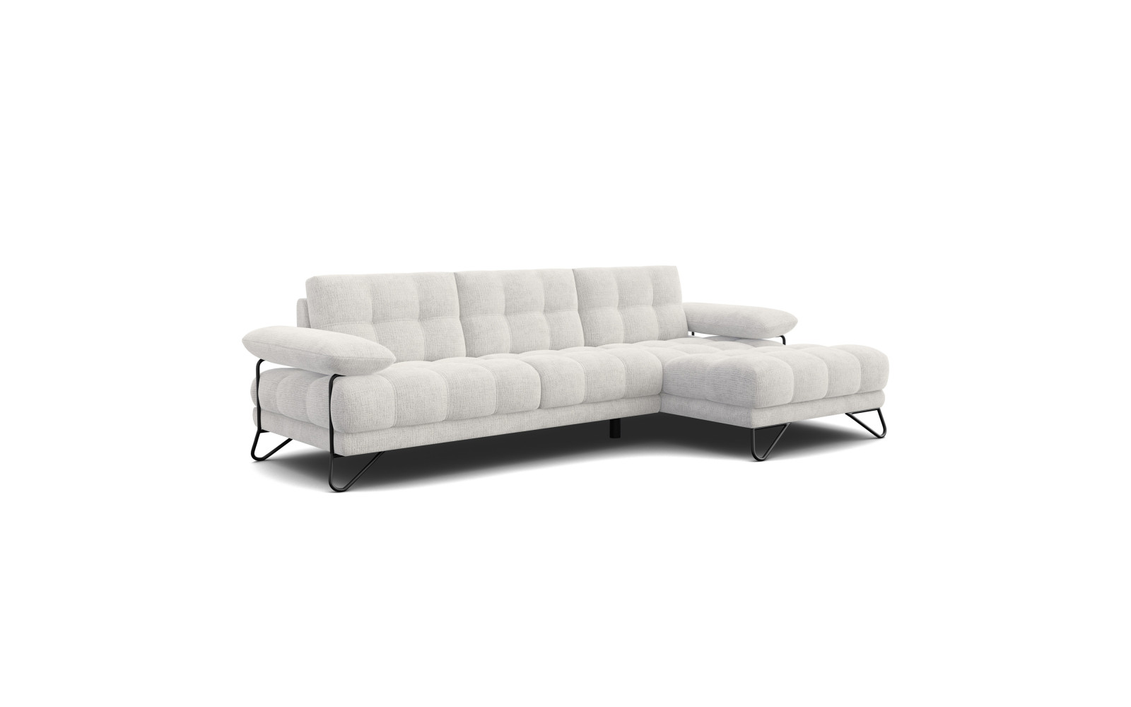 BUBBARA Ecksofa 4-Sitzer rechts, creme