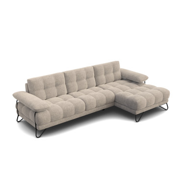 BUBBARA Ecksofa 4-Sitzer rechts, beige