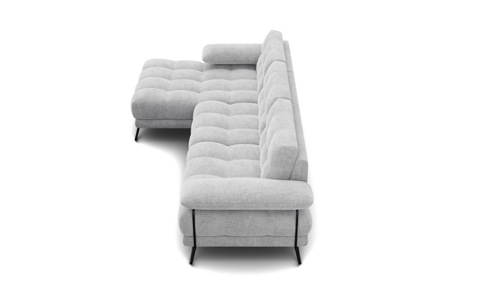 BUBBARA Ecksofa 4-Sitzer links, hellgrau