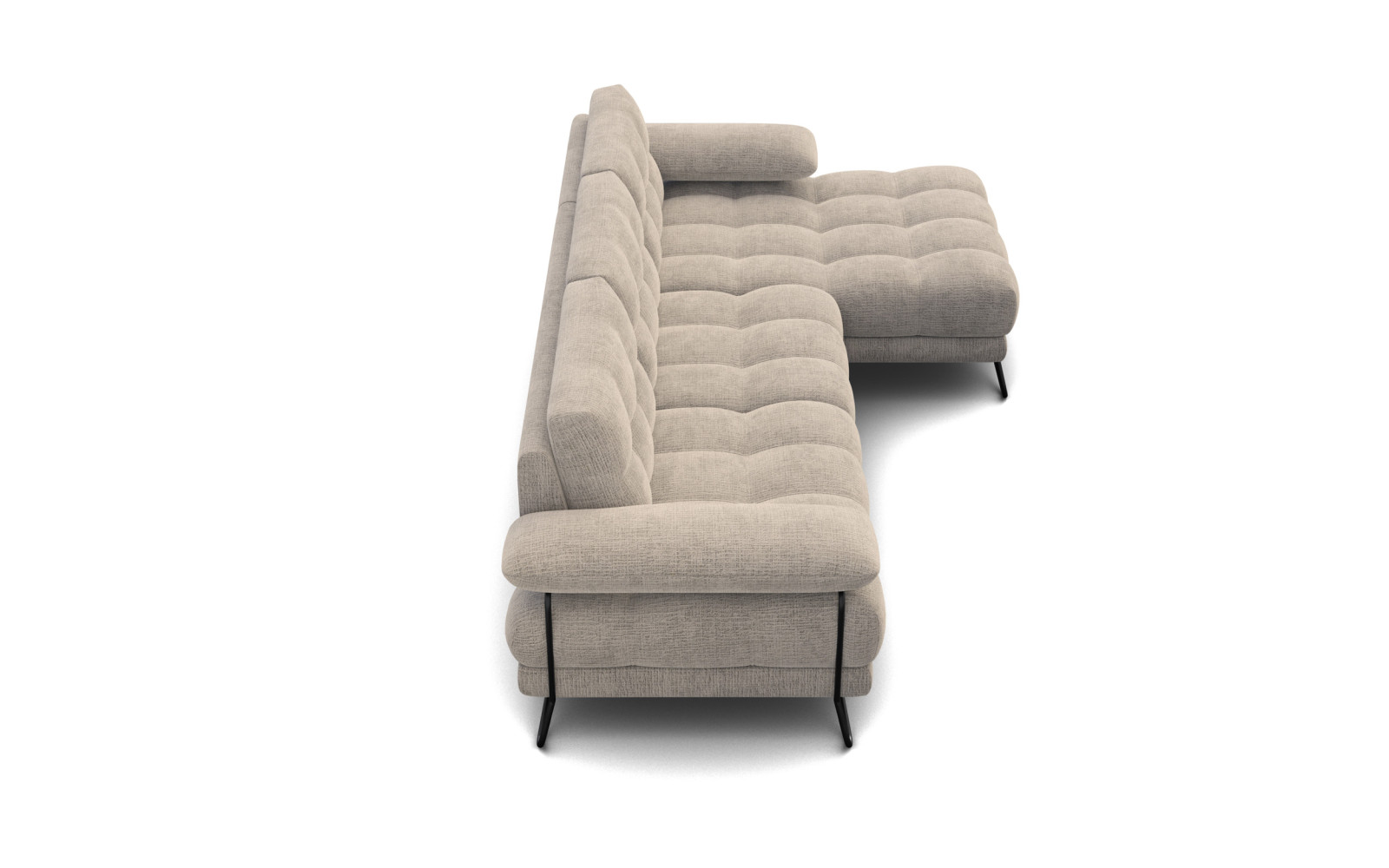 BUBBARA Ecksofa 4-Sitzer rechts, beige