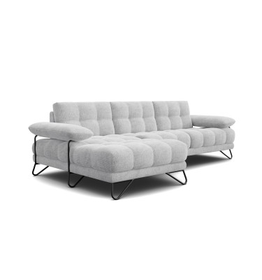 BUBBARA Ecksofa 4-Sitzer links, hellgrau