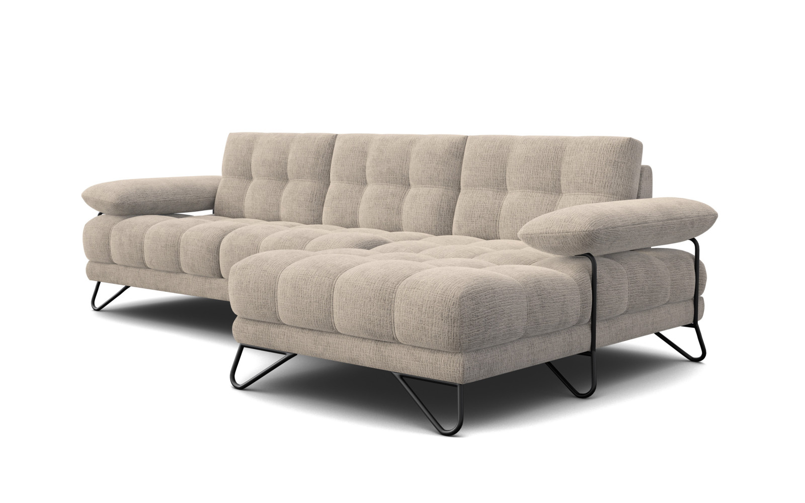 BUBBARA Ecksofa 4-Sitzer rechts, beige