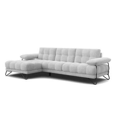 BUBBARA Ecksofa 4-Sitzer links, hellgrau