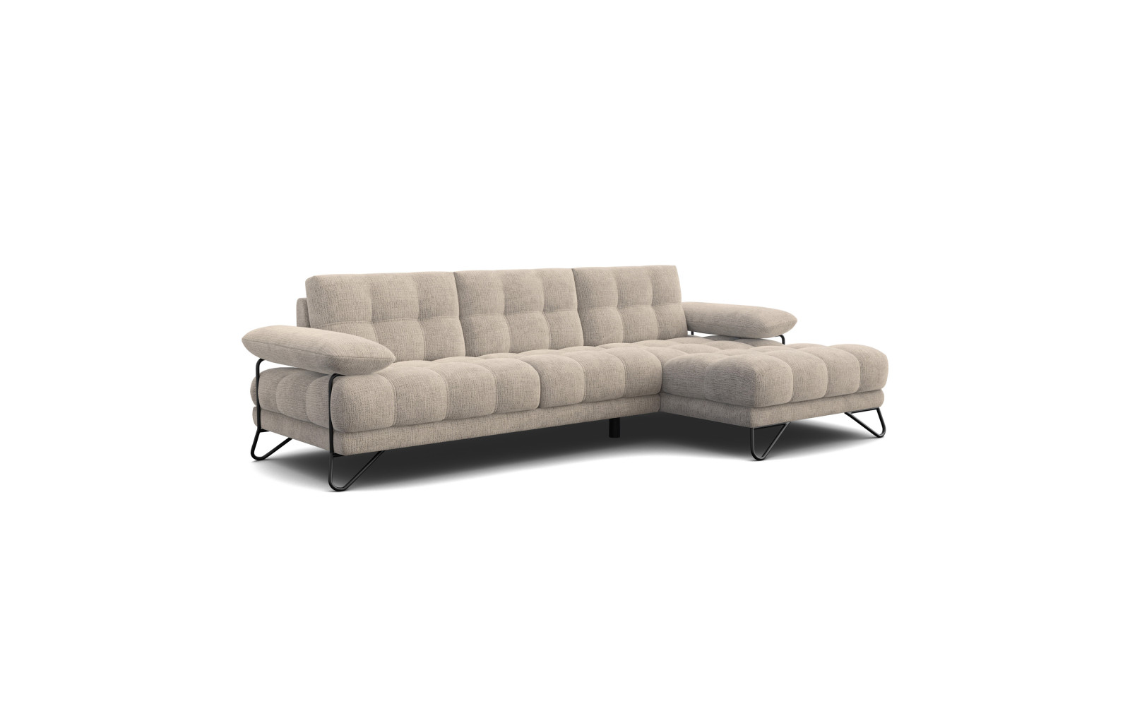 BUBBARA Ecksofa 4-Sitzer rechts, beige