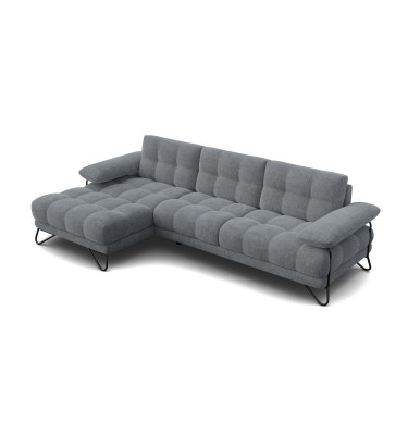 BUBBARA Ecksofa 4-Sitzer links, dunkelgrau