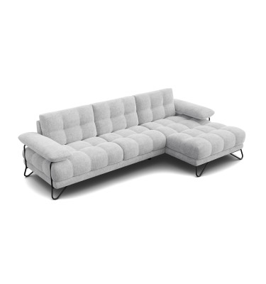 BUBBARA Ecksofa 4-Sitzer rechts, hellgrau