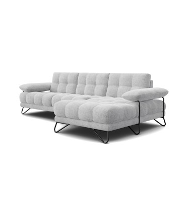 BUBBARA Ecksofa 4-Sitzer rechts, hellgrau