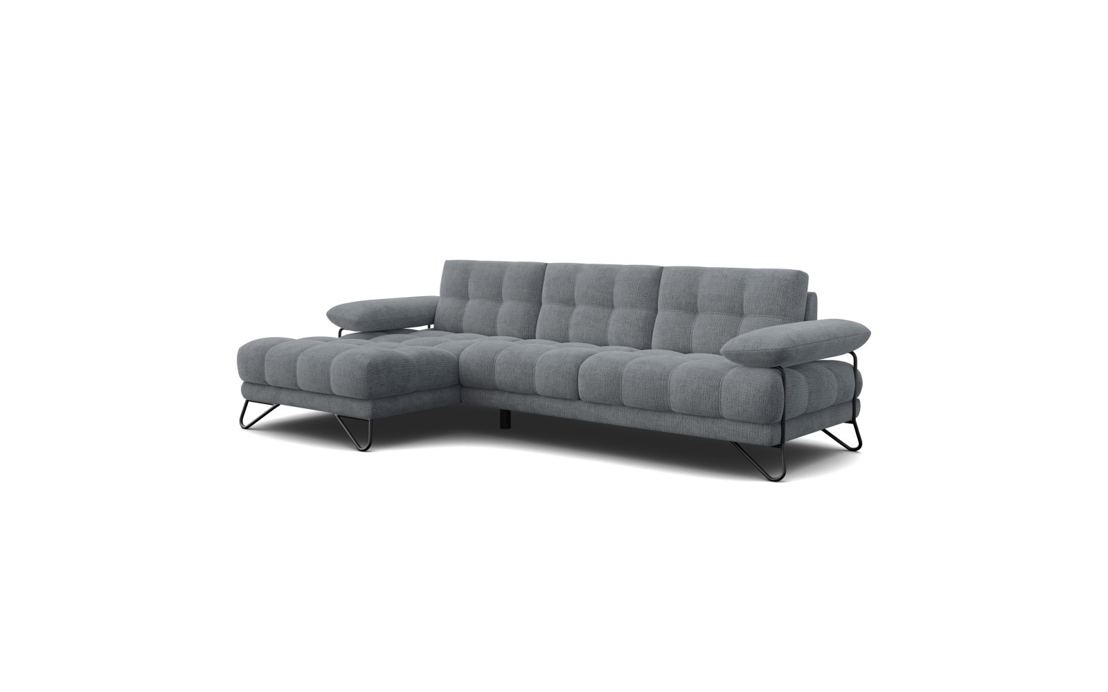 BUBBARA Ecksofa 4-Sitzer links, dunkelgrau