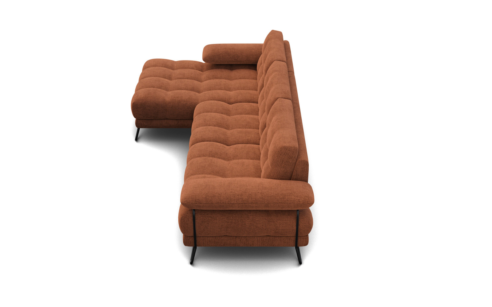 BUBBARA Ecksofa 4-Sitzer links, rostrot