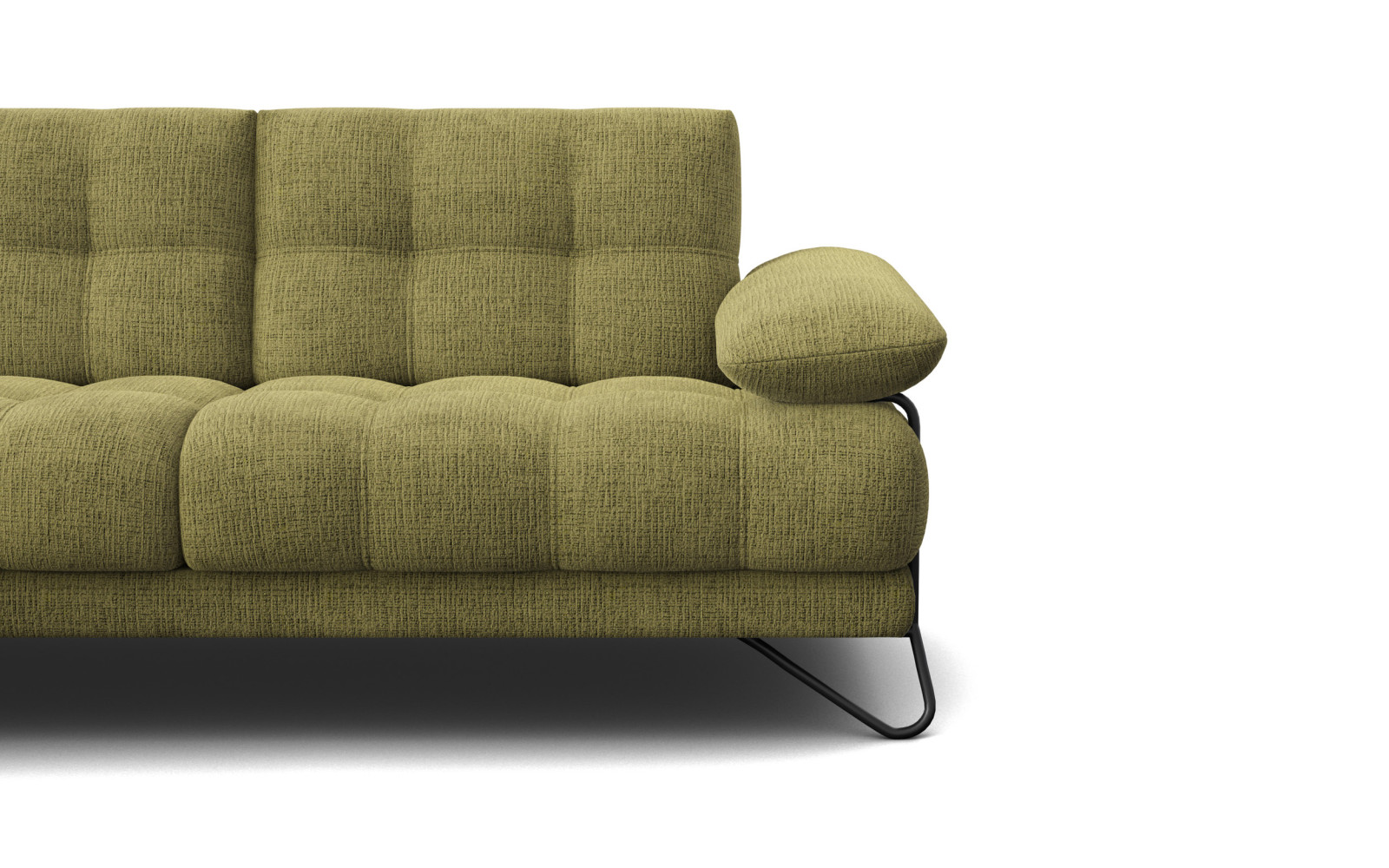 BUBBARA Ecksofa 4-Sitzer links, olivgrün