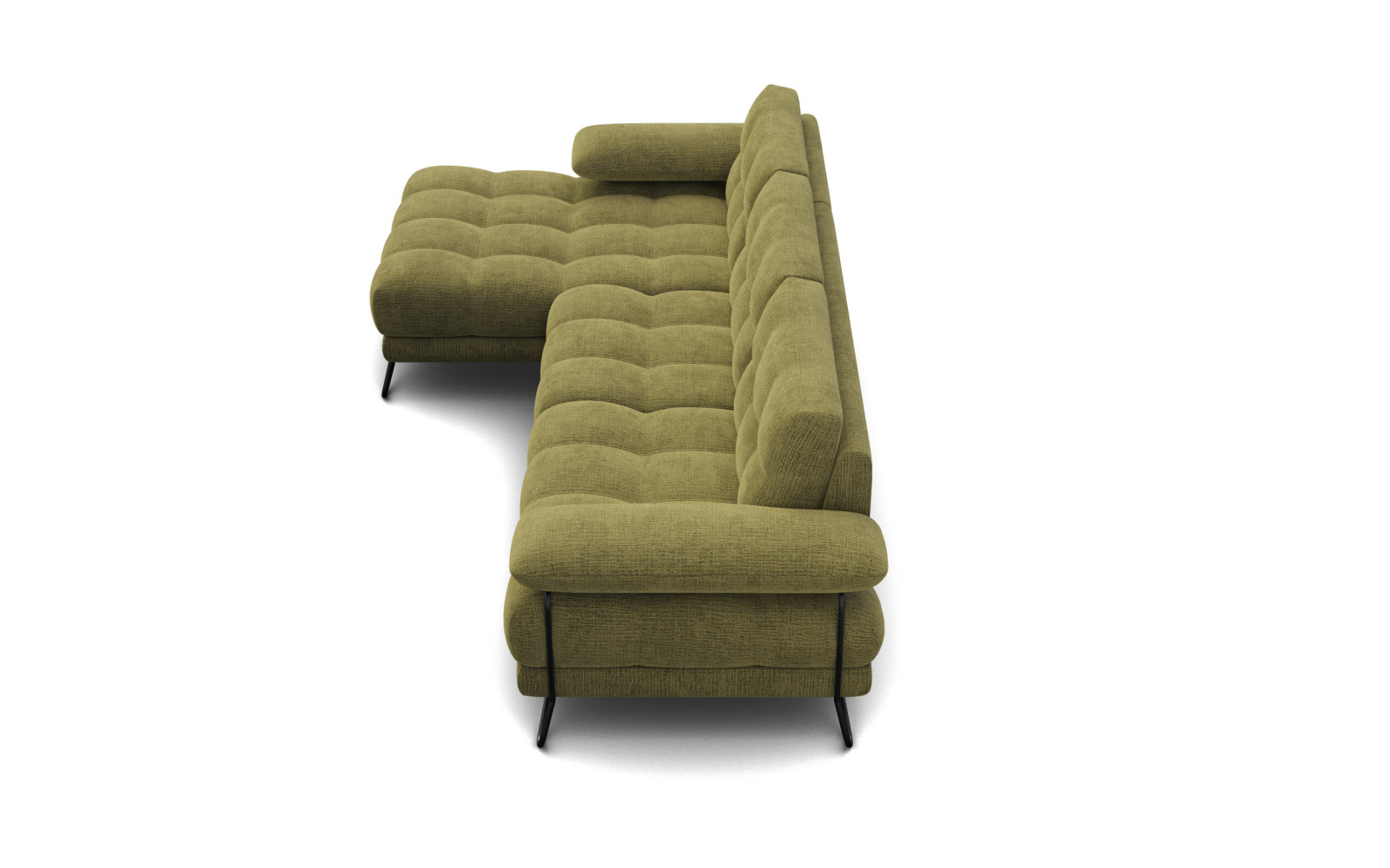 BUBBARA Ecksofa 4-Sitzer links, olivgrün