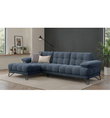 BUBBARA Ecksofa 4-Sitzer links, marineblau