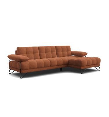 BUBBARA Ecksofa 4-Sitzer rechts, rostrot