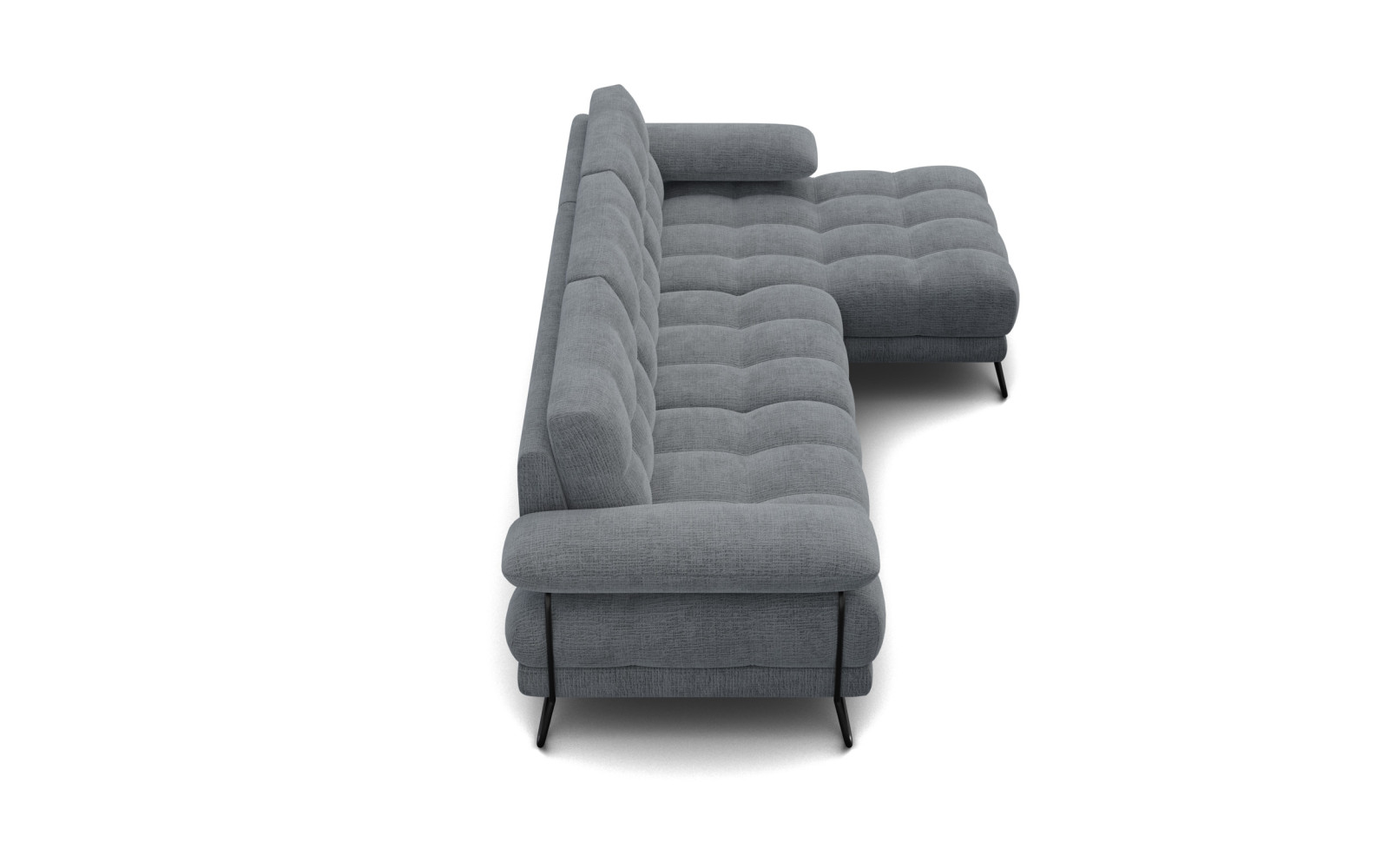 BUBBARA Ecksofa 4-Sitzer rechts, dunkelgrau