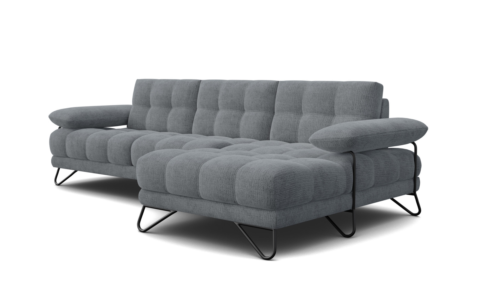 BUBBARA Ecksofa 4-Sitzer rechts, dunkelgrau