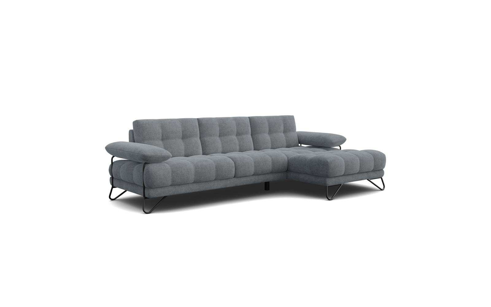 BUBBARA Ecksofa 4-Sitzer rechts, dunkelgrau