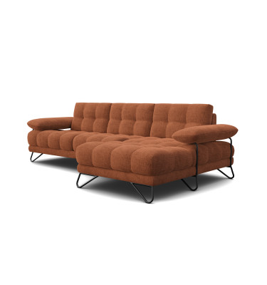 BUBBARA Ecksofa 4-Sitzer rechts, rostrot