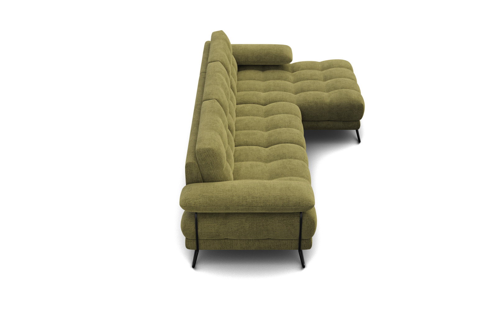 BUBBARA Ecksofa 4-Sitzer rechts, olivgrün