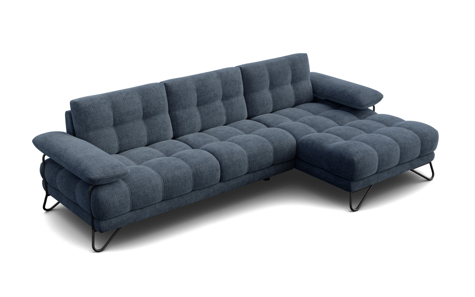 BUBBARA Ecksofa 4-Sitzer rechts, marineblau