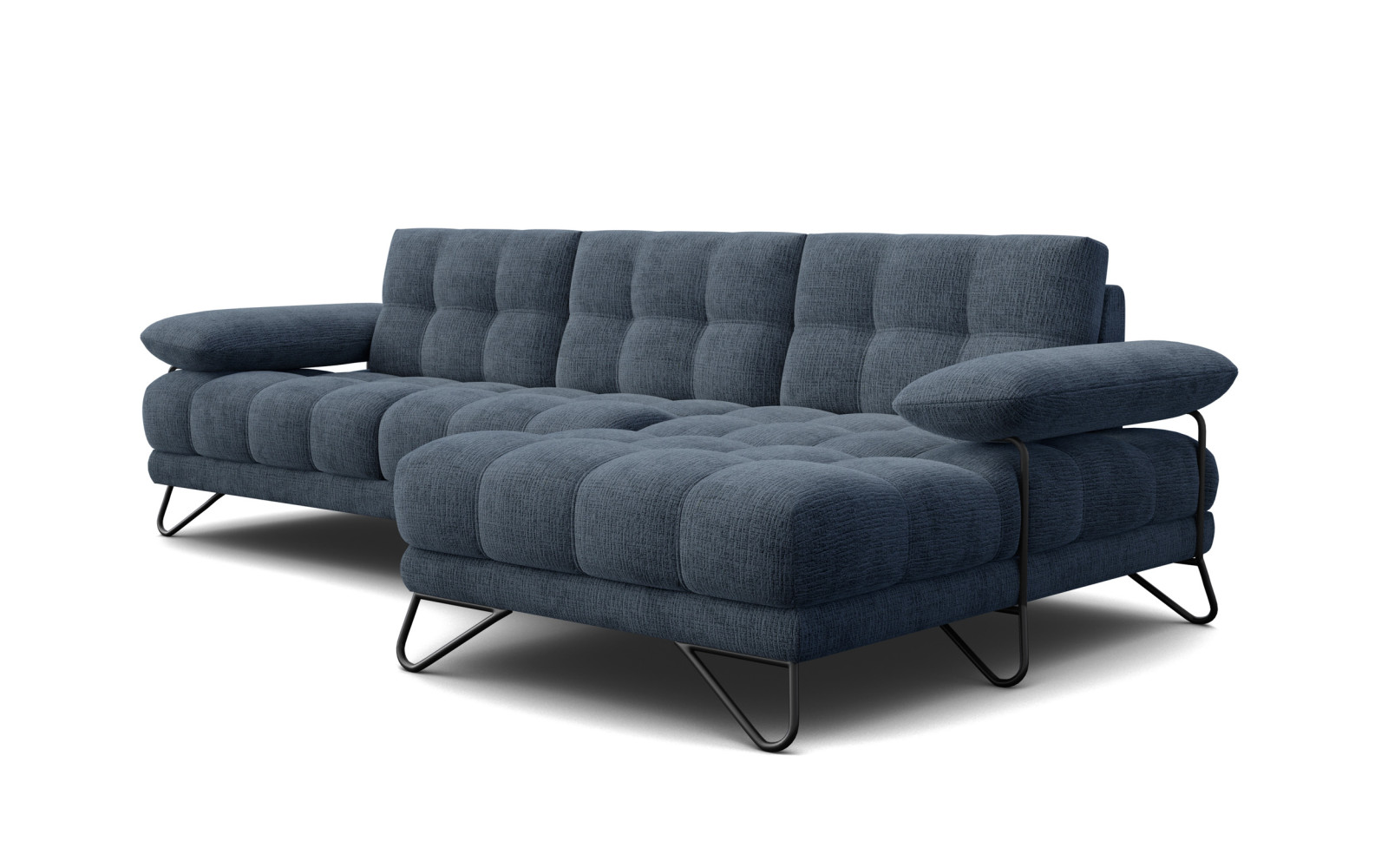 BUBBARA Ecksofa 4-Sitzer rechts, marineblau