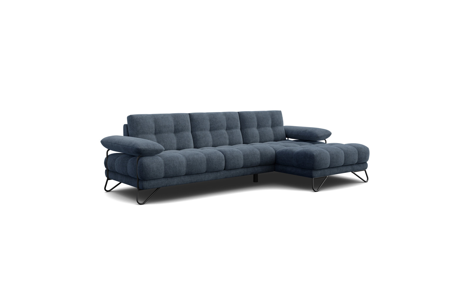 BUBBARA Ecksofa 4-Sitzer rechts, marineblau