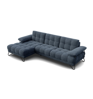 BUBBARA Ecksofa 4-Sitzer links, marineblau