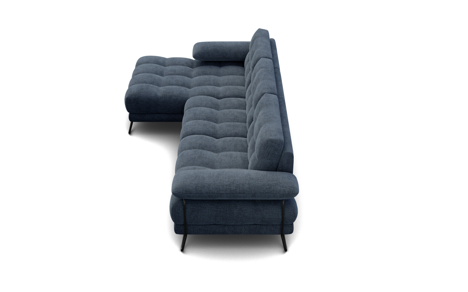 BUBBARA Ecksofa 4-Sitzer links, marineblau