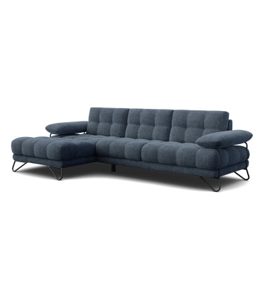 BUBBARA Ecksofa 4-Sitzer links, marineblau
