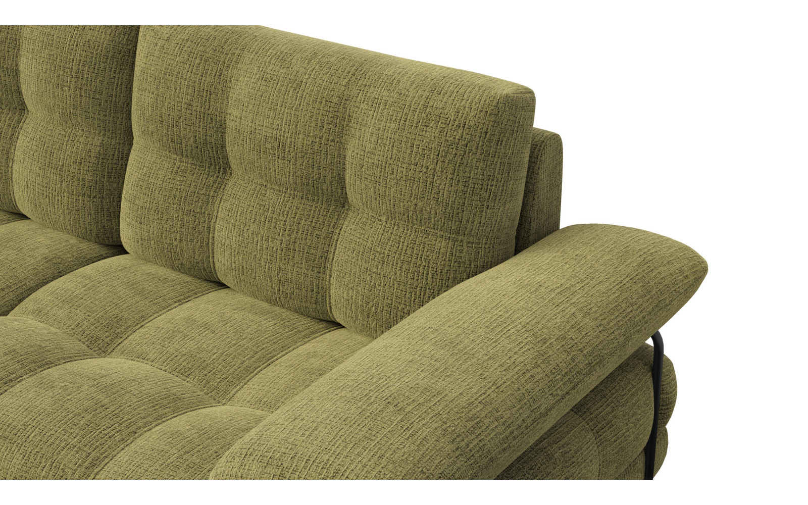 BUBBARA Ecksofa 4-Sitzer links, olivgrün