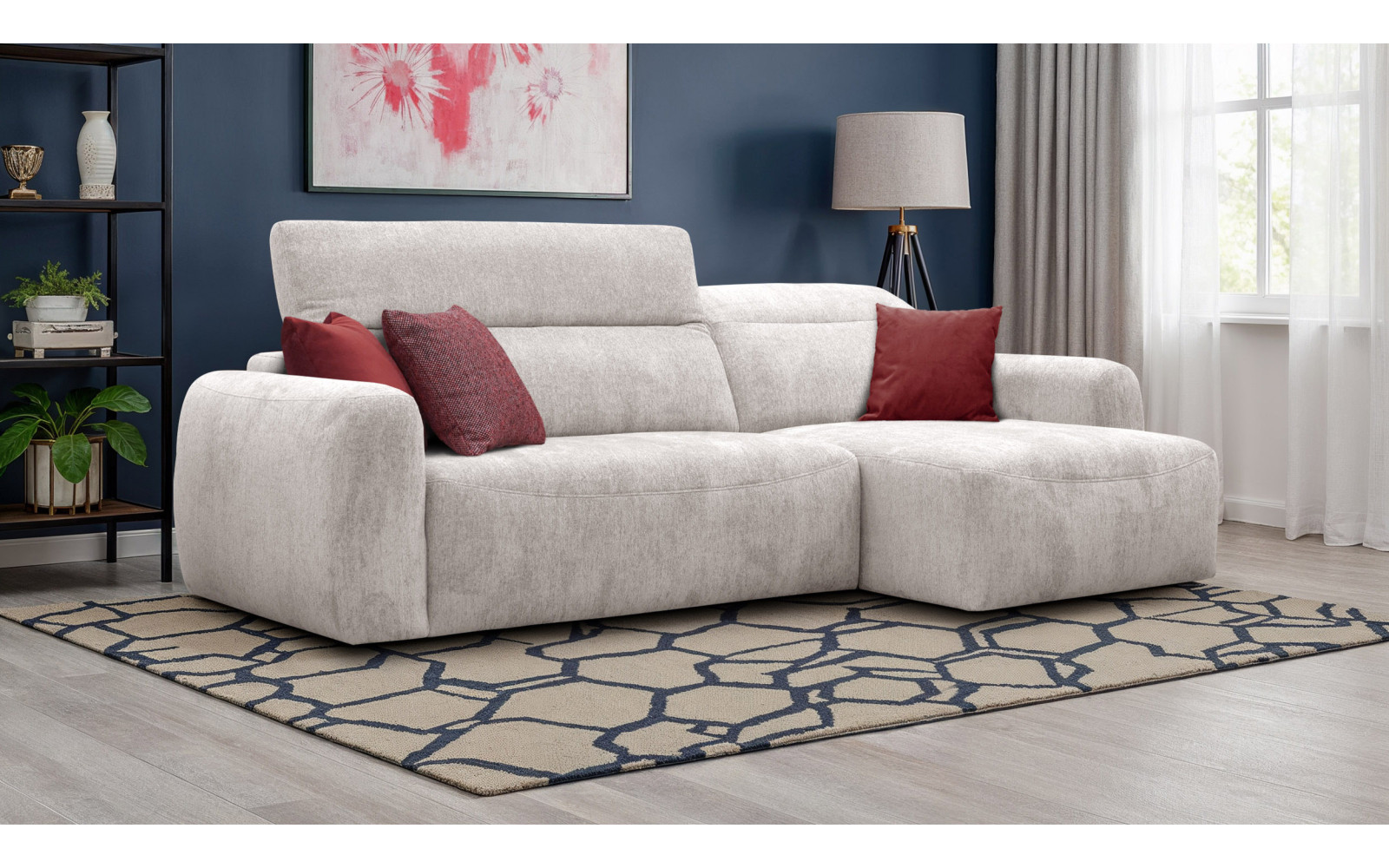 Ecksofa 4-Sitzer rechts NERO, ecru