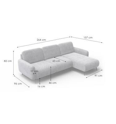 Ecksofa 4-Sitzer rechts FEBE, dunkelgelb