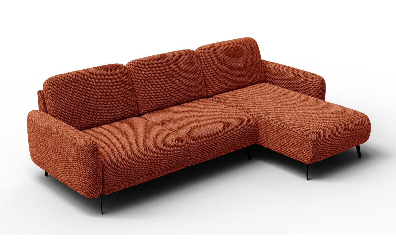 Ecksofa 4-Sitzer rechts FEBE, dunkelorange